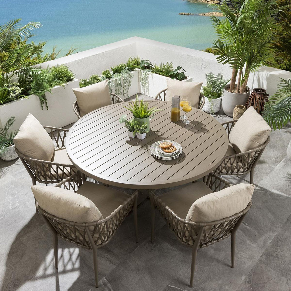 Table de salle à manger ronde Sun Garden 150 cm beige