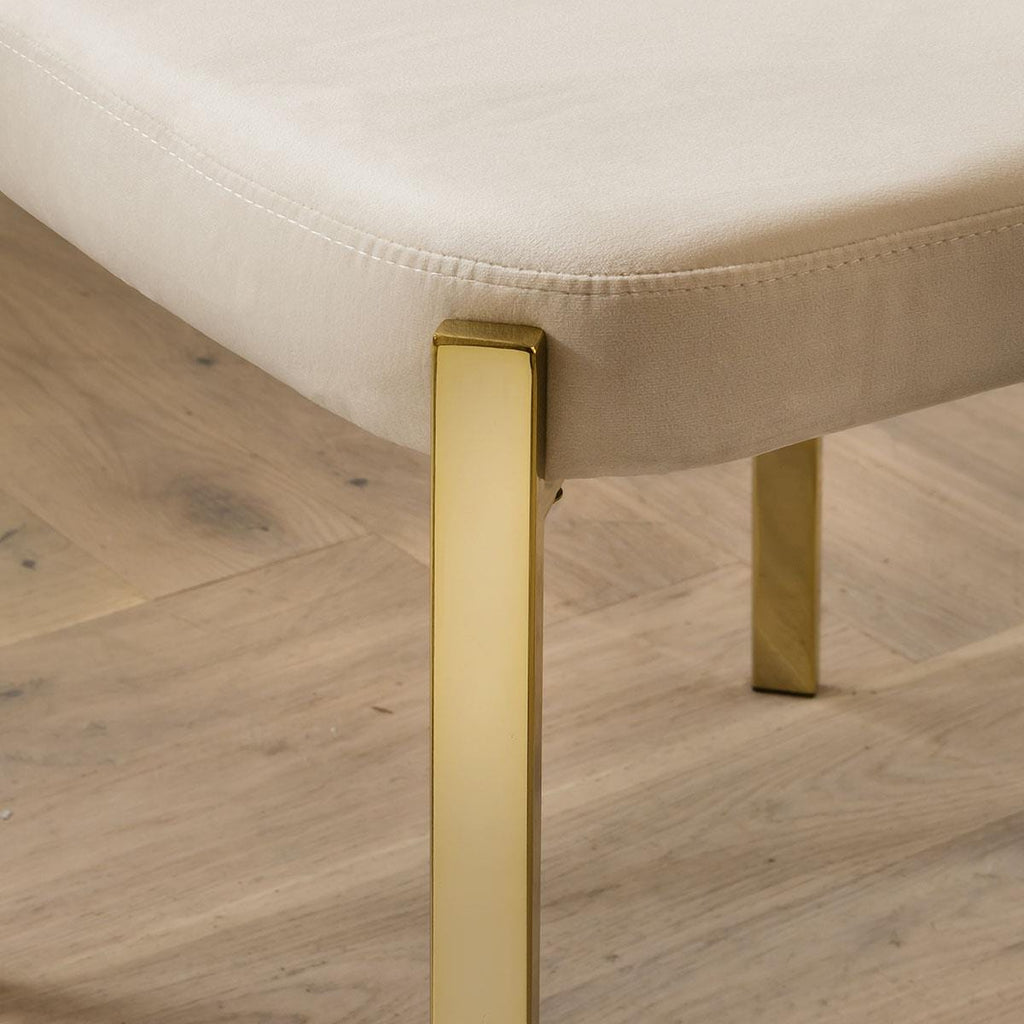 Table de salle à manger ronde en marbre et chaises en velours crème, ensemble de salle à manger 6 places