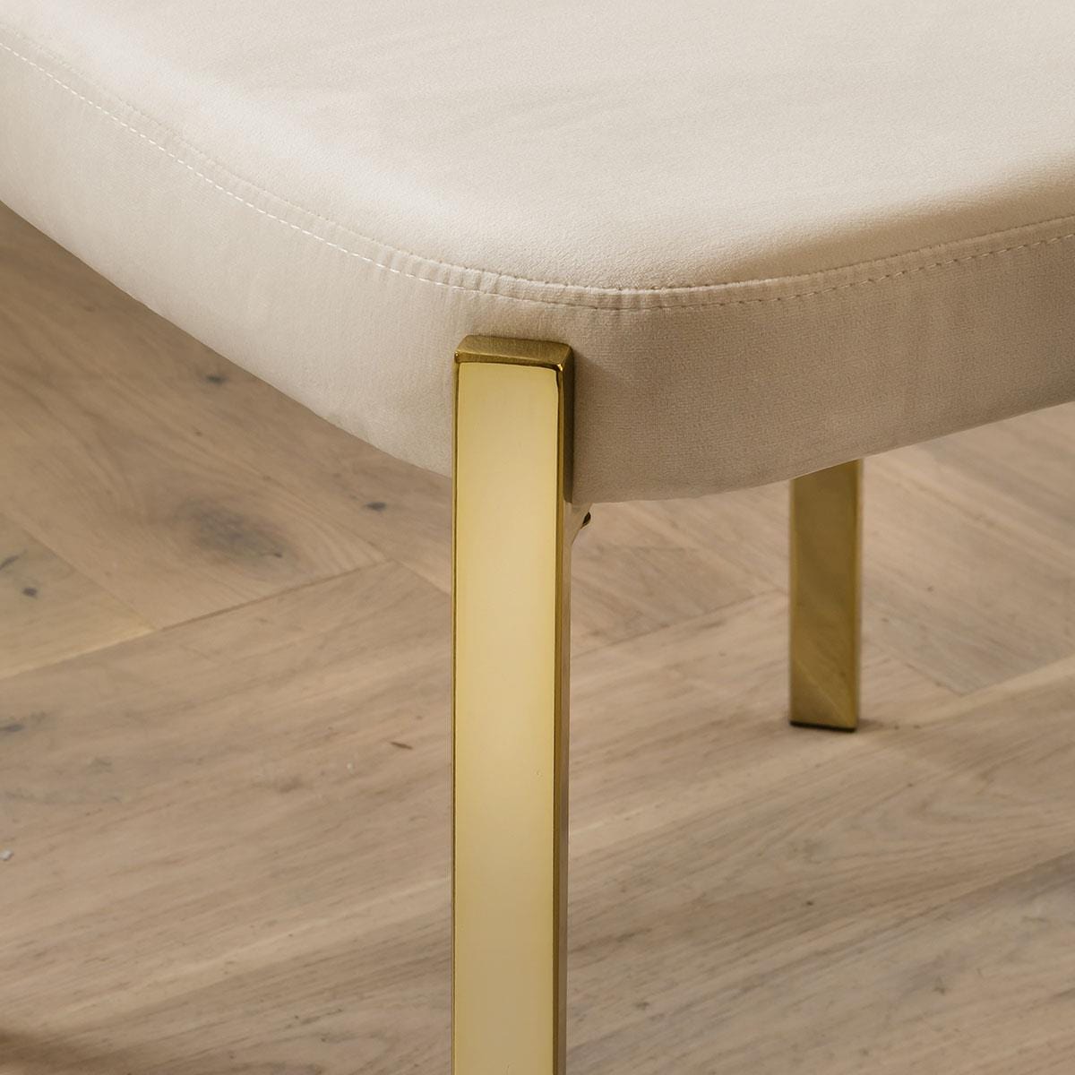 Table de salle à manger ronde en marbre et chaises en velours crème, ensemble de salle à manger 6 places