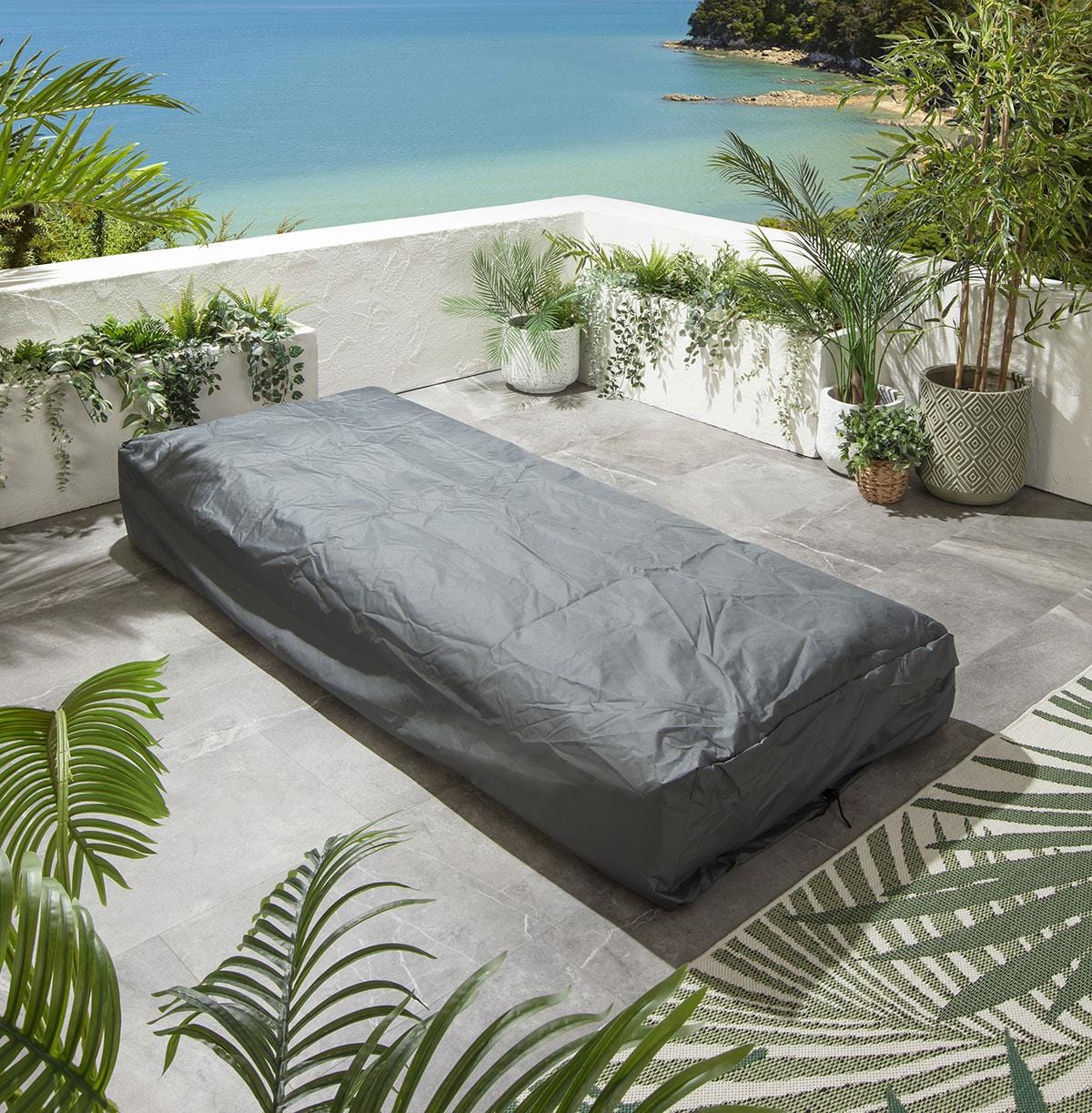 2 chaises longues de jardin haut de gamme Blow Sooty 213x92cm