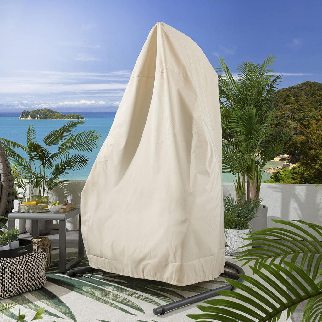 Ensemble de 2 fauteuils suspendus en bambou en forme d'œuf - Bleu