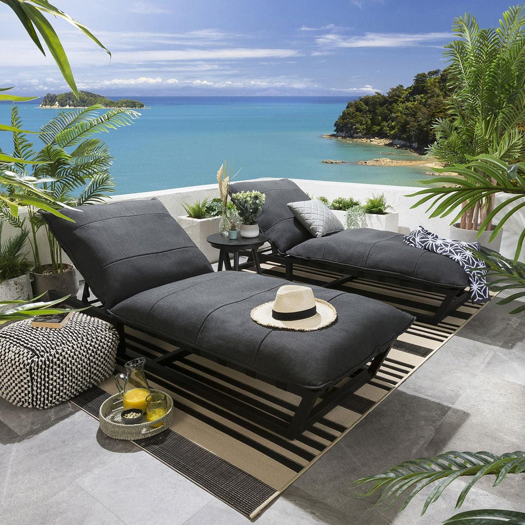 Ensemble de 2 chaises longues Ocean Sun - Gris ocre