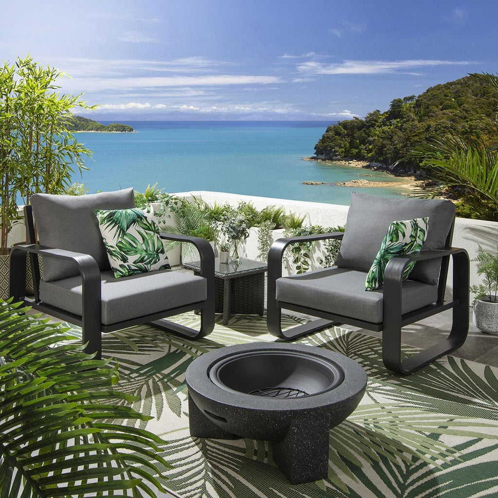 2 fauteuils de jardin Freddy gris