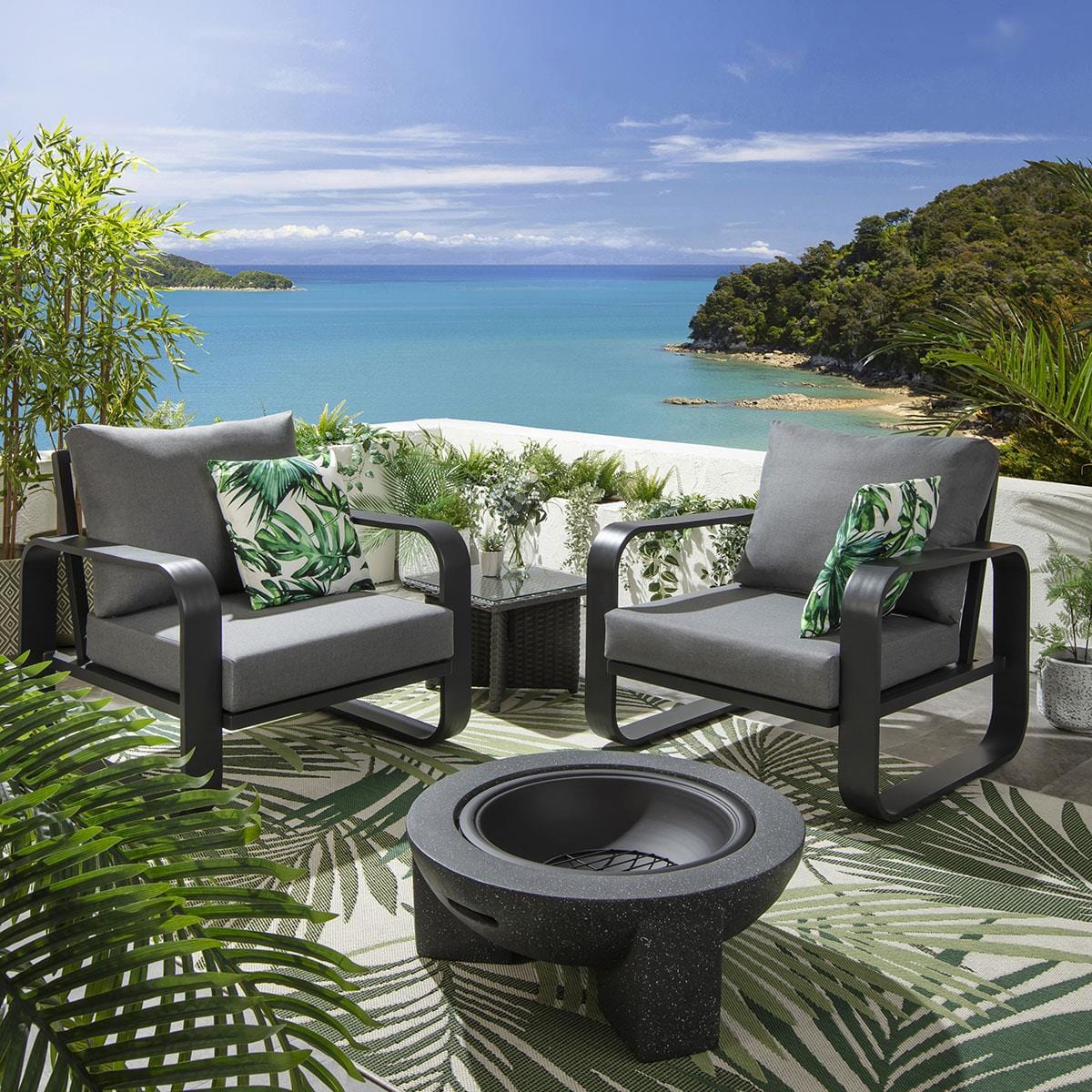 2 fauteuils de jardin Freddy gris