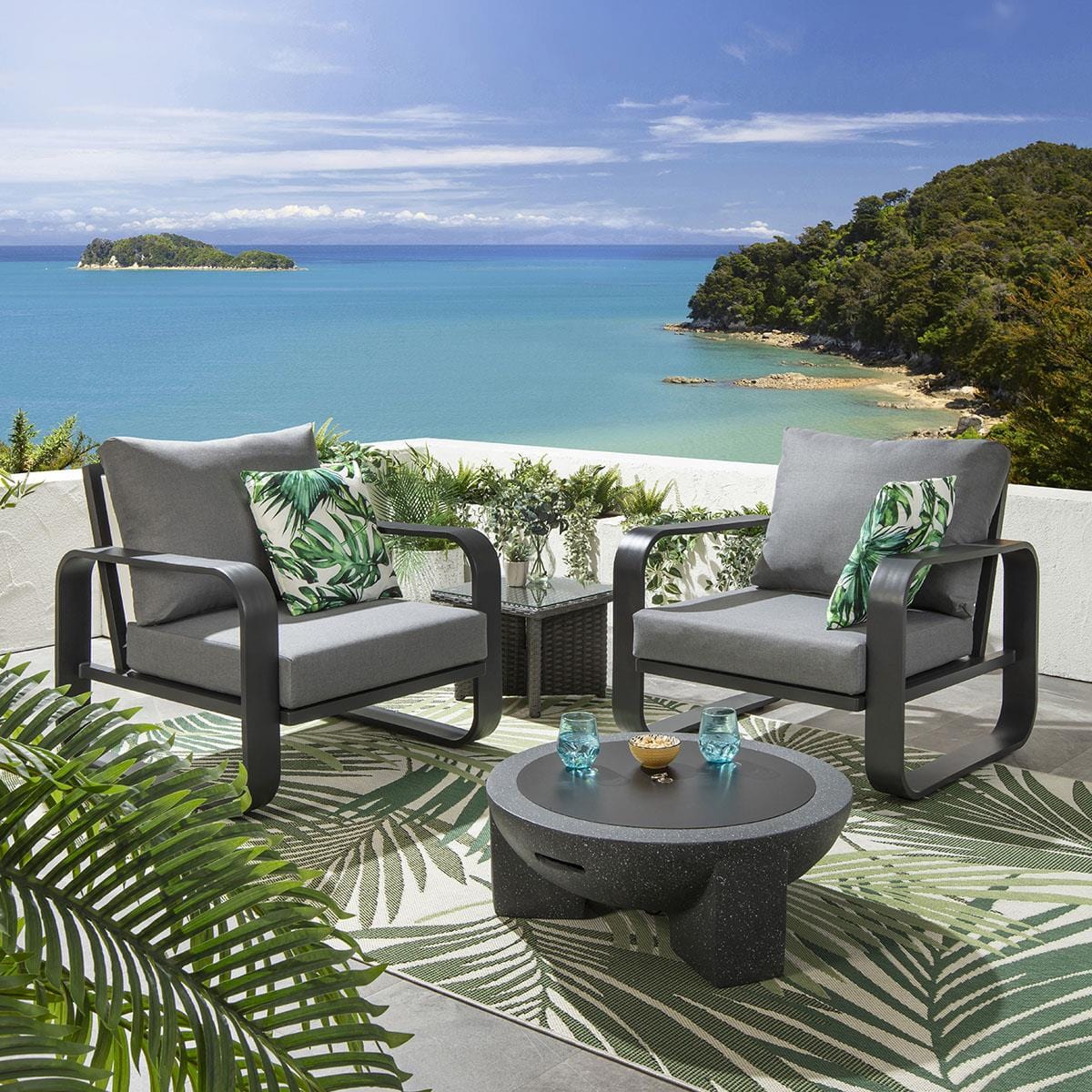 2 fauteuils de jardin Freddy gris