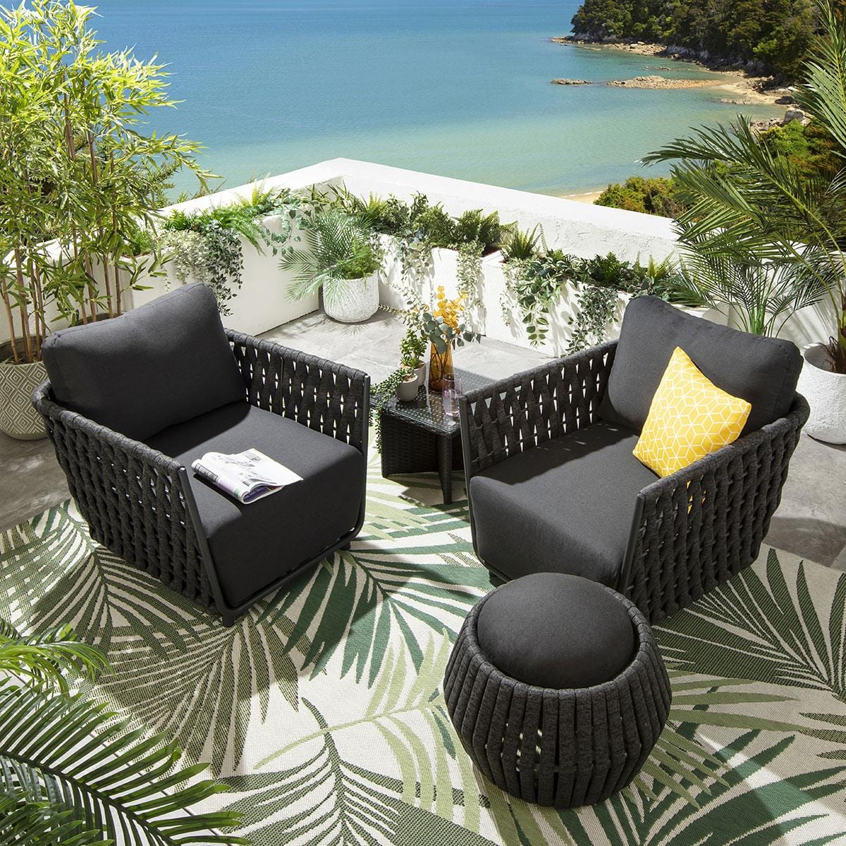 2 fauteuils de jardin Sundowner couleur anthracite