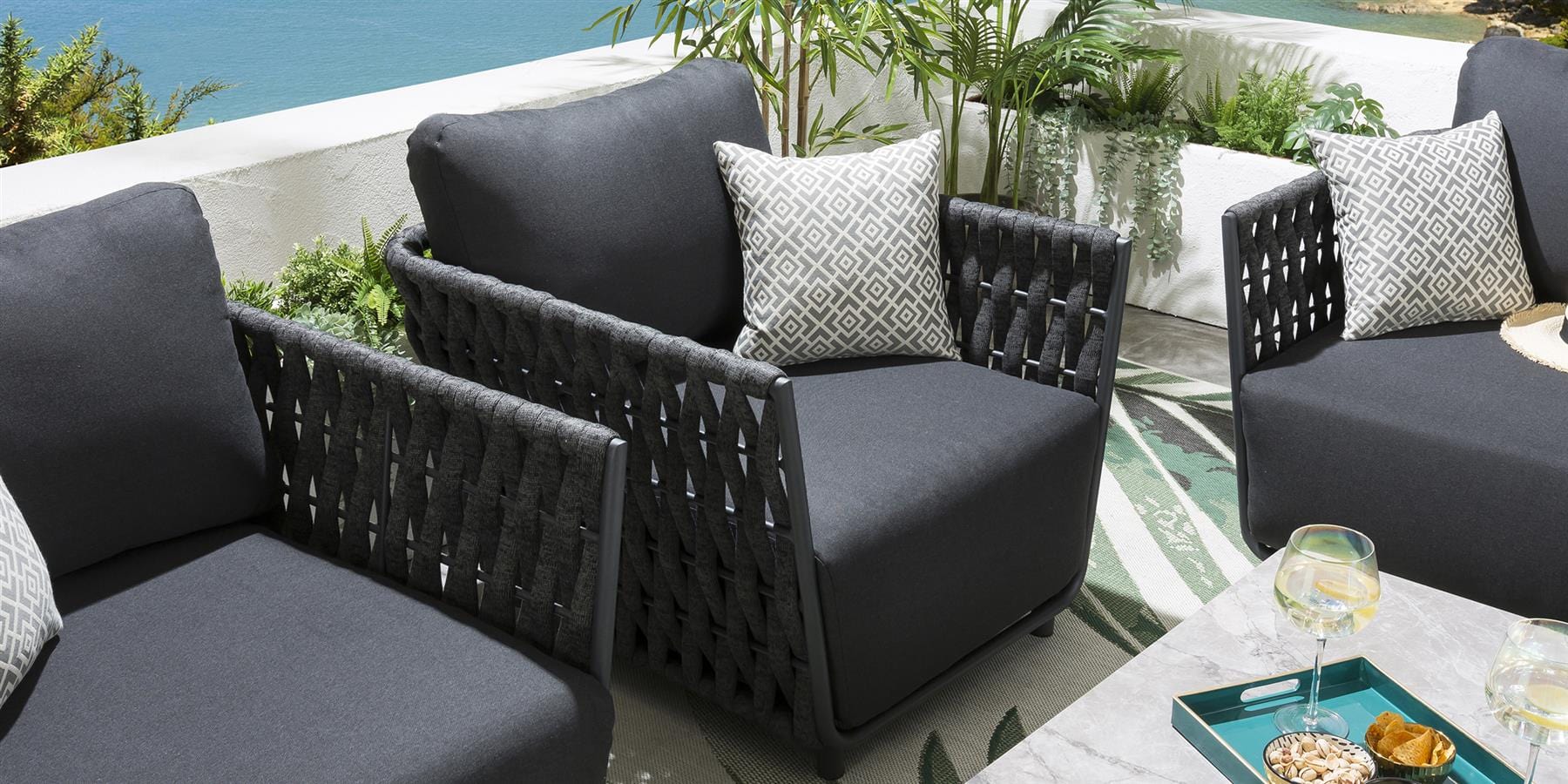 2 fauteuils de jardin Sundowner couleur anthracite