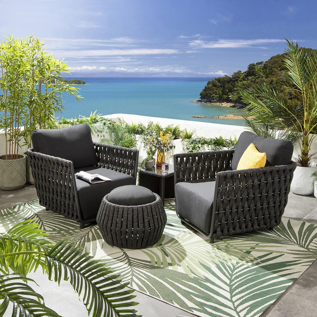 2 fauteuils de jardin Sundowner couleur anthracite