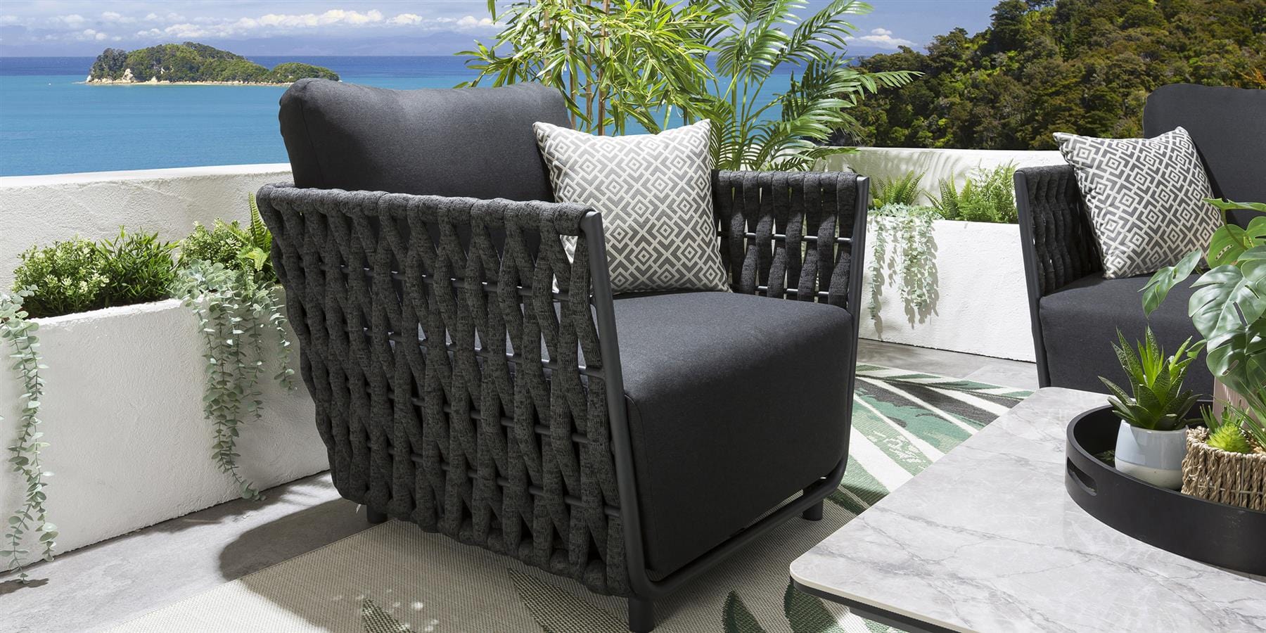 2 fauteuils de jardin Sundowner couleur anthracite