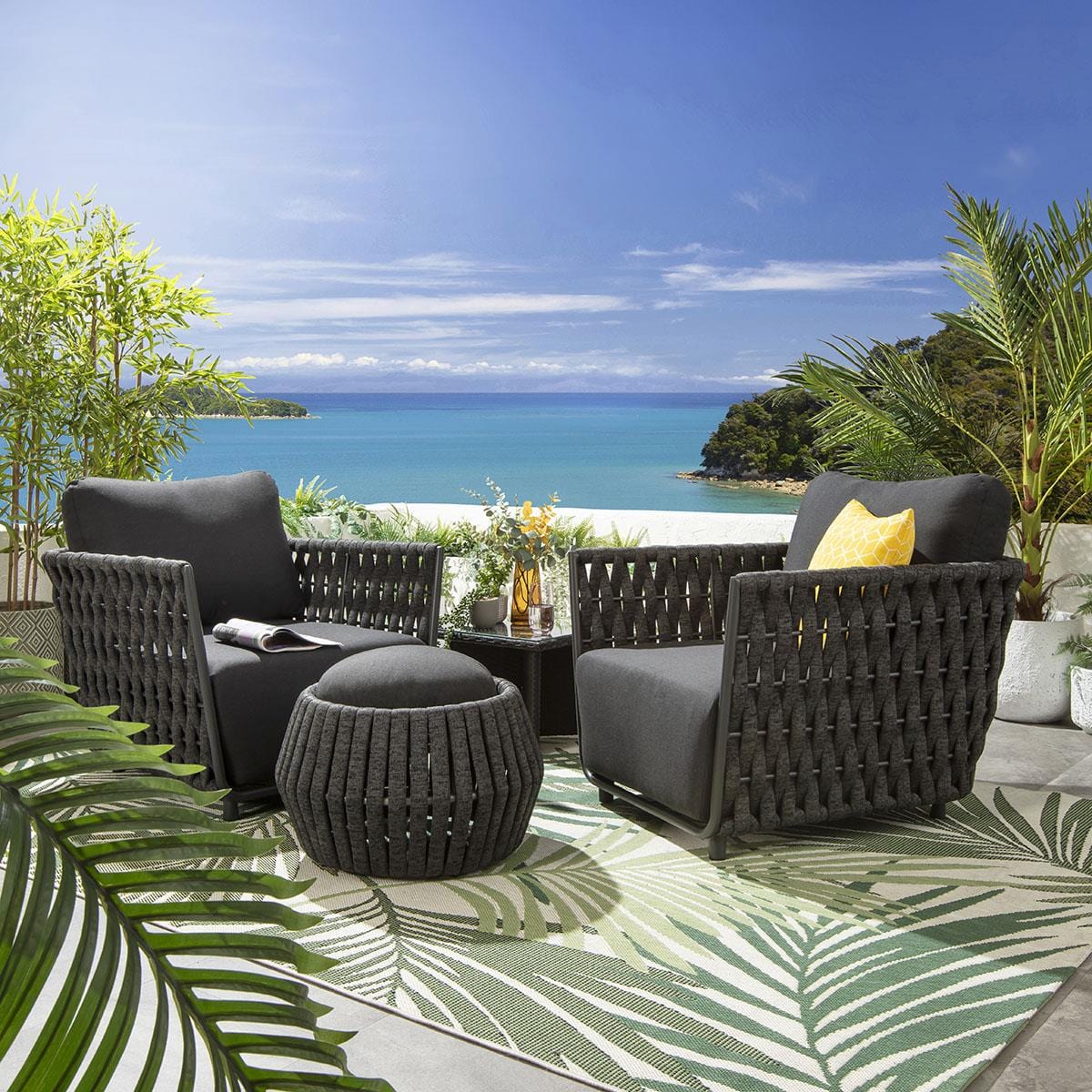 2 fauteuils de jardin Sundowner couleur anthracite