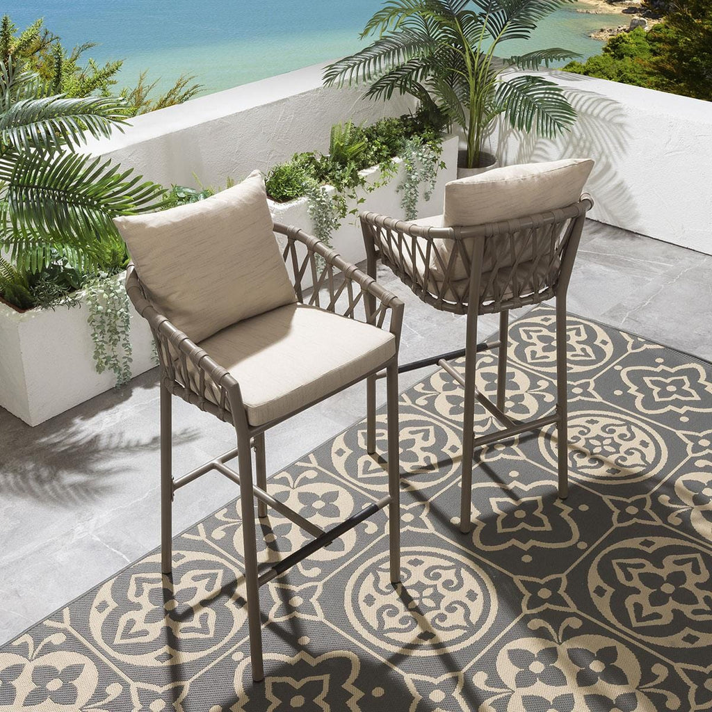 2 tabourets de bar de jardin Verity - Beige