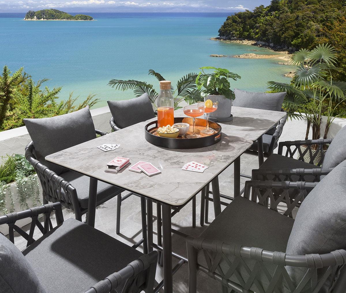 2 tabourets de bar de jardin Verity - Gris