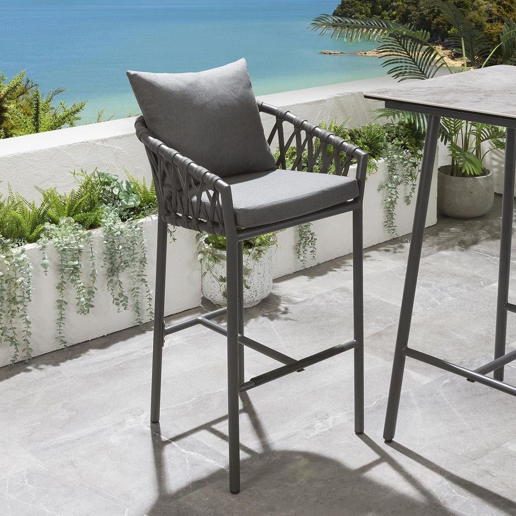 2 tabourets de bar de jardin Verity - Gris