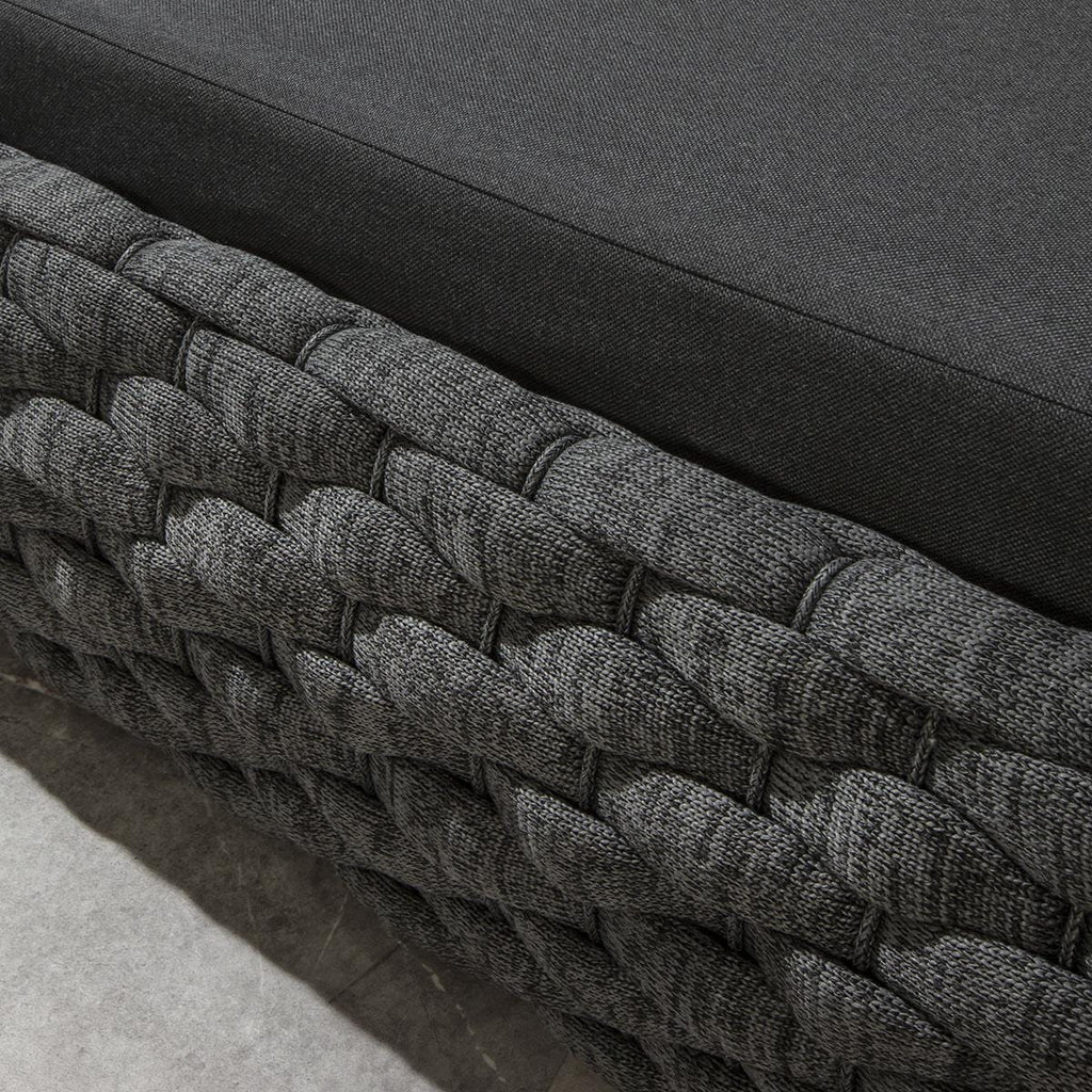 2 chaises longues Sundowner avec coussins, couleur anthracite, 208 x 85 cm