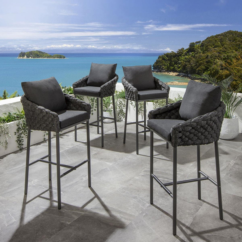 4 tabourets de bar de jardin Sundowner couleur anthracite