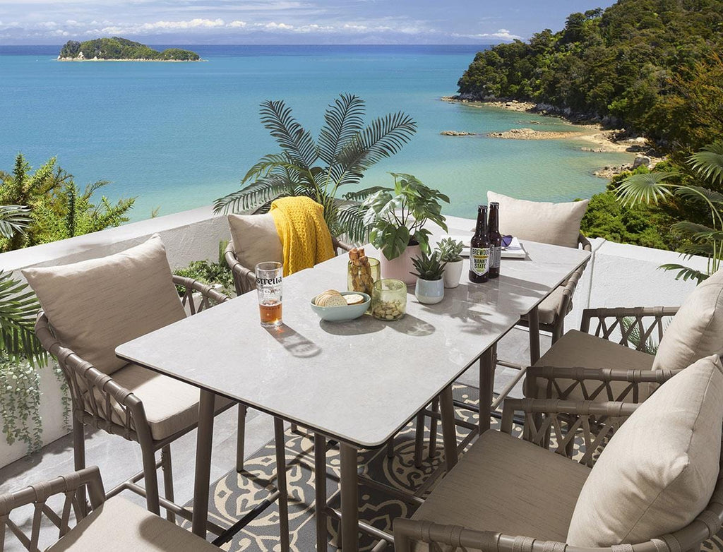 4 tabourets de bar de jardin Verity - Beige