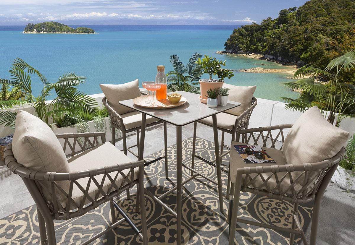 4 tabourets de bar de jardin Verity - Beige