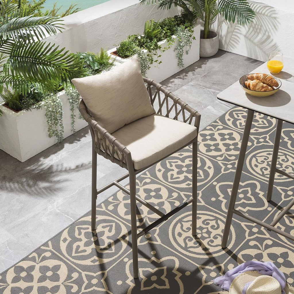 4 tabourets de bar de jardin Verity - Beige