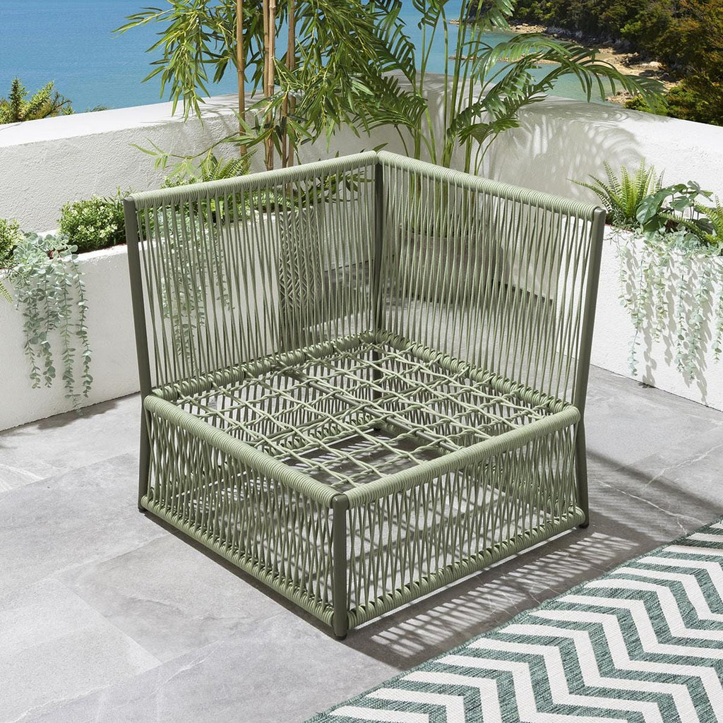 Ensemble de canapé de jardin modulaire Cole vert 148x74cm S2