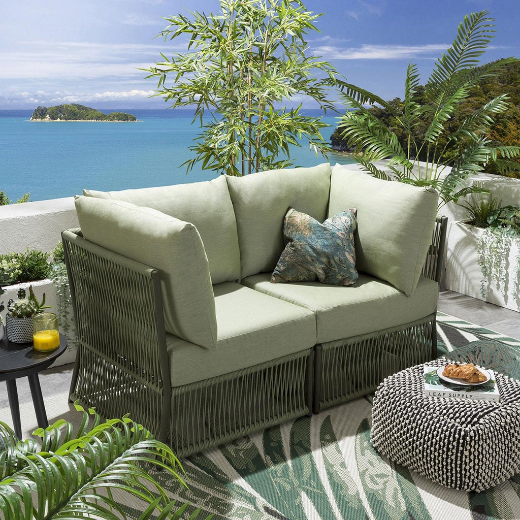 Ensemble de canapé de jardin modulaire Cole vert 148x74cm S2