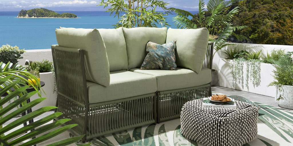 Ensemble de canapé de jardin modulaire Cole vert 148x74cm S2