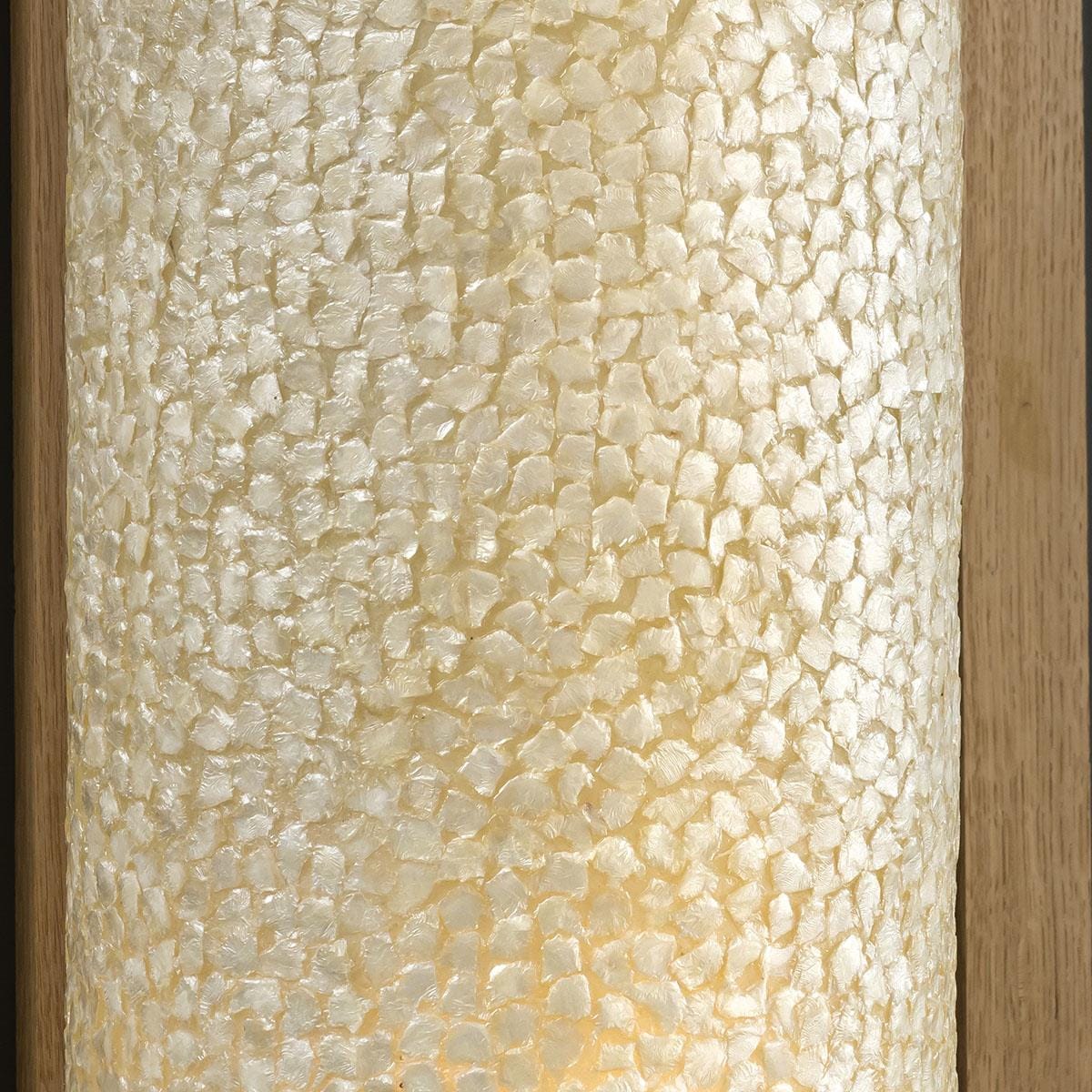 Lampadaire cylindrique élégant et haut, motif coquillage ivoire, 100 cm