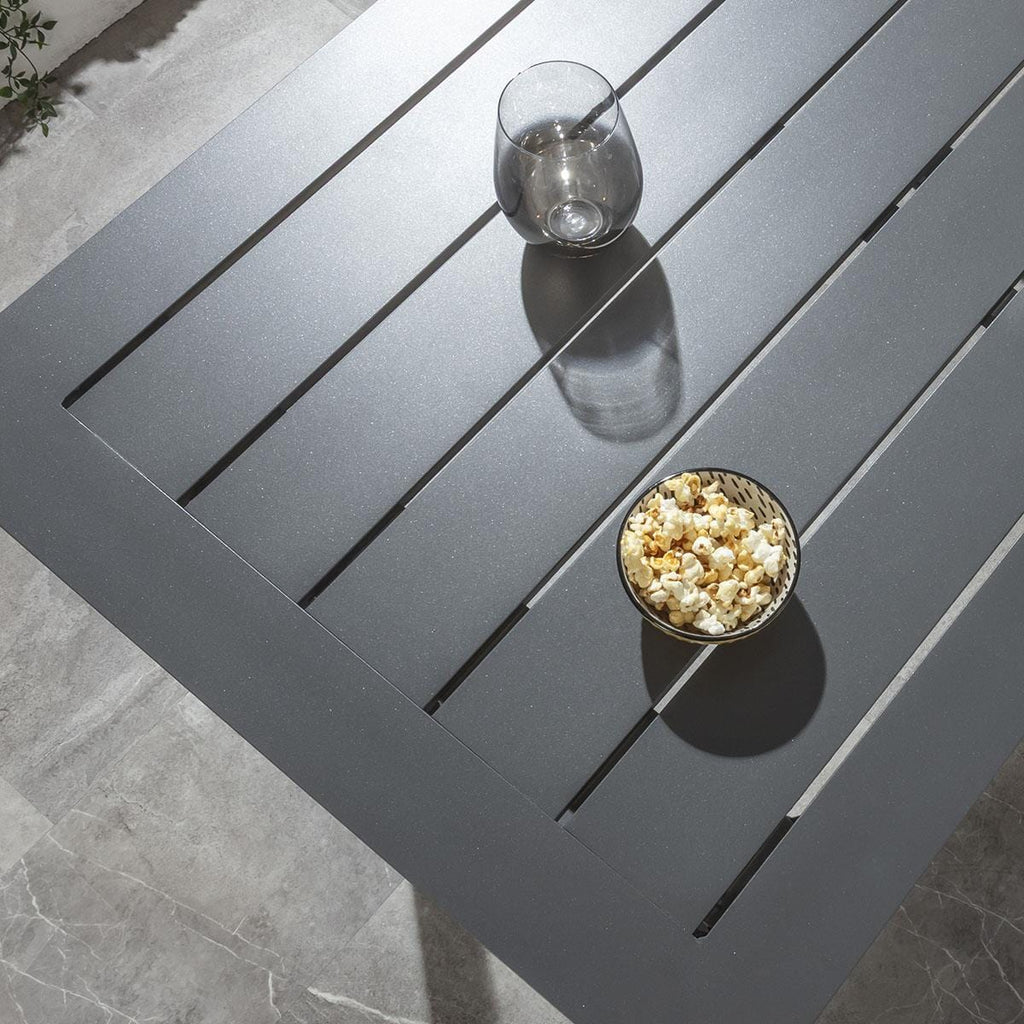 Ensemble bar de jardin extérieur Verity 4 places en aluminium gris