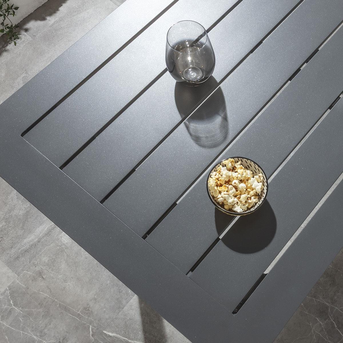 Ensemble bar de jardin extérieur Verity 4 places en aluminium gris